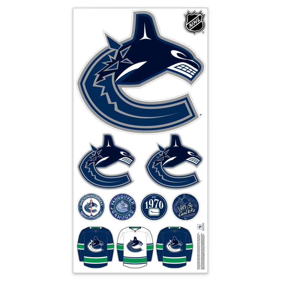 Vancouver Canucks Repositionable Wall Decal Set - Team Logos