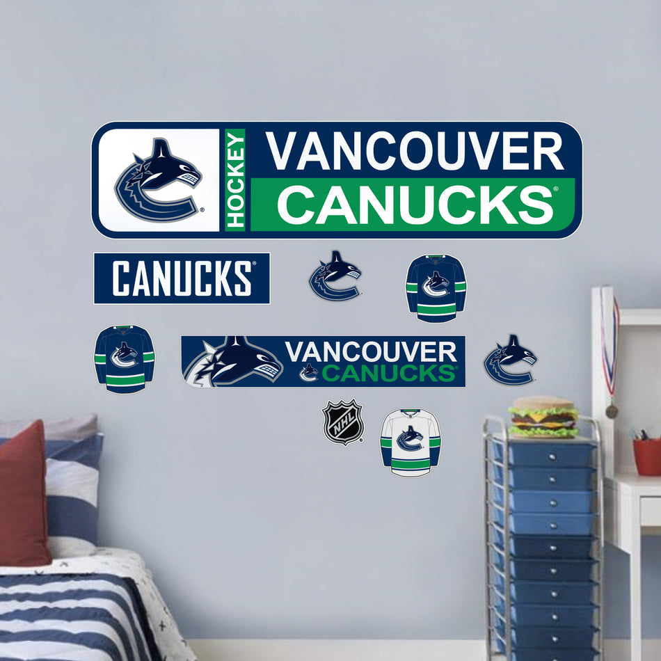Vancouver Canucks Repositionable Wall Decal Set - Street Signs