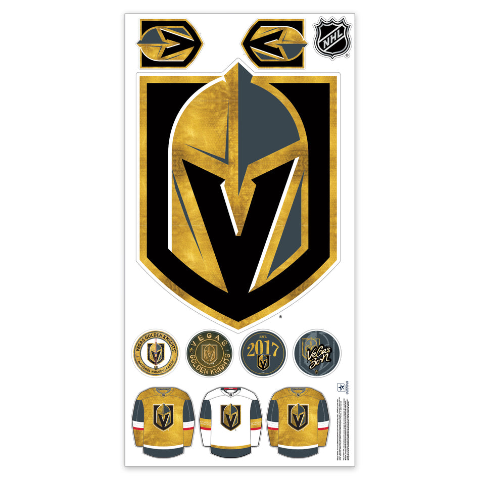 Vegas Golden Knights Repositionable Wall Decal Set - Team Logos