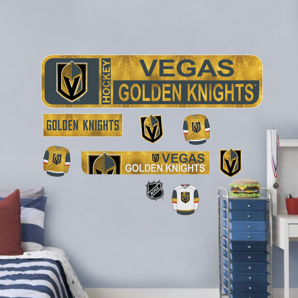 Vegas Golden Knights Repositionable Wall Decal Set - Street Signs