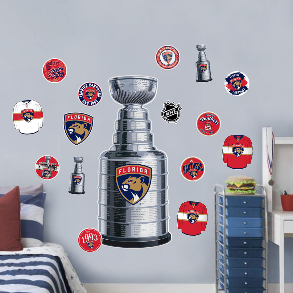 Florida Panthers Repositionable Wall Decal Set - STANLEY CUP