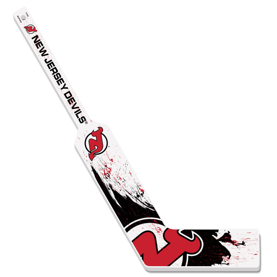 New Jersey Devils Mini Stick | Wood Splatter Goalie Stick
