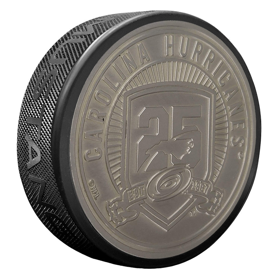 Carolina Hurricanes 25th Celebration Medallion Puck