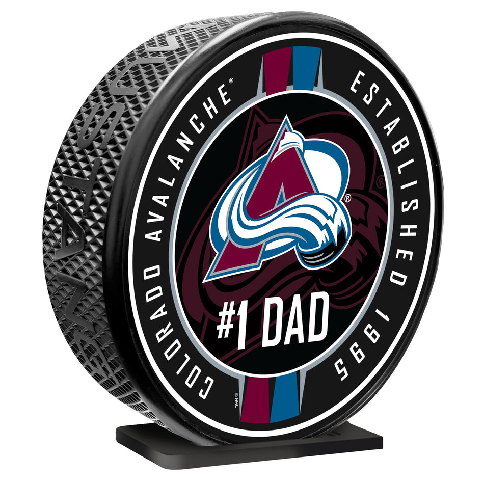 Colorado Avalanche | 8" MEGA Puck | #1 Dad Ribbon