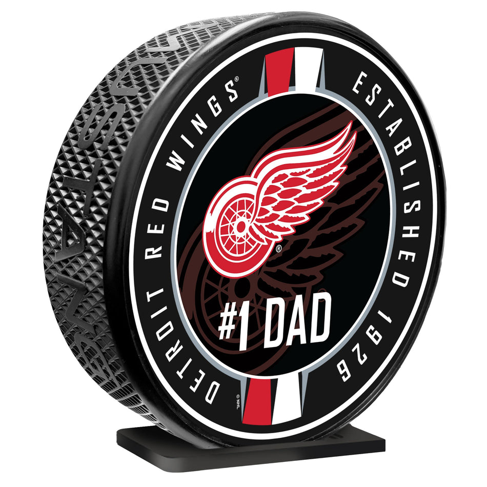 Detroit Red Wings | 8" MEGA Puck | #1 Dad Ribbon