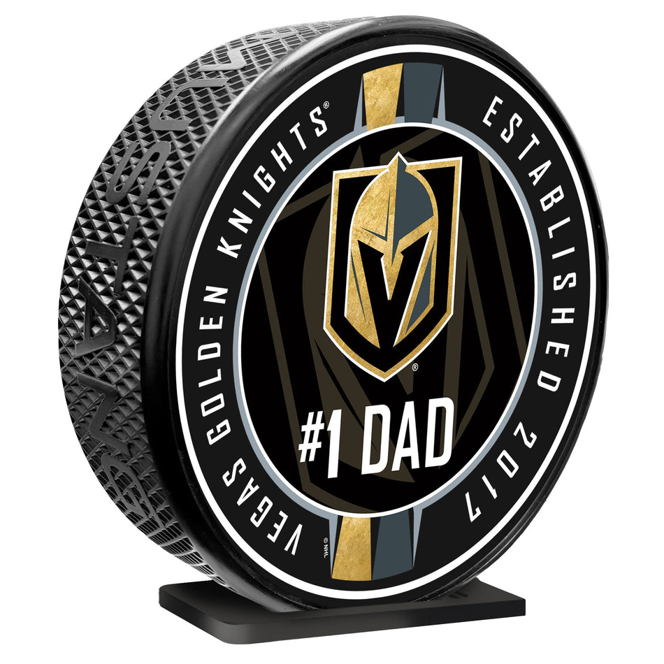 Vegas Golden Knights | 8" MEGA Puck | #1 Dad Ribbon