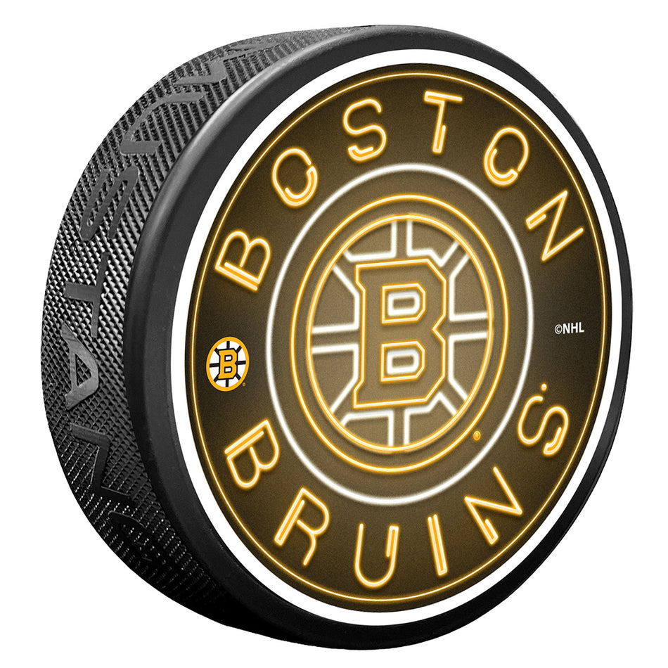 Boston Bruins Puck - Neon