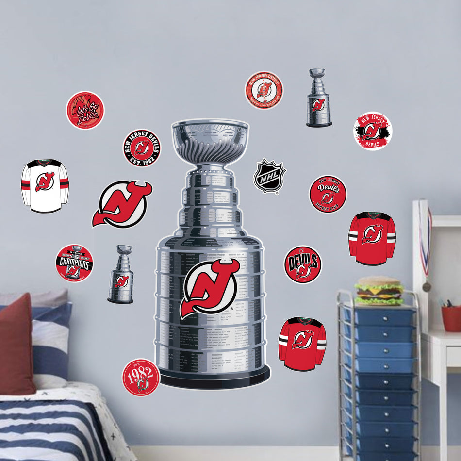 New Jersey Devils Repositionable Wall Decal Set - STANLEY CUP