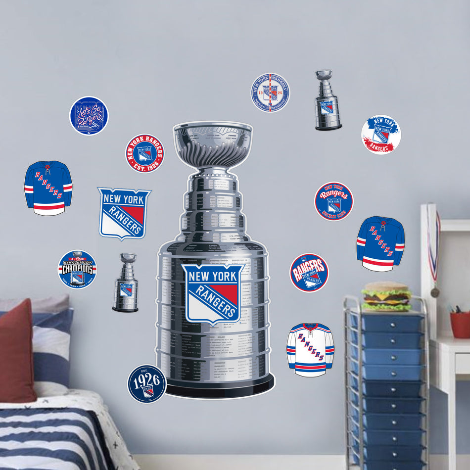 New York Rangers Repositionable Wall Decal Set - STANLEY CUP
