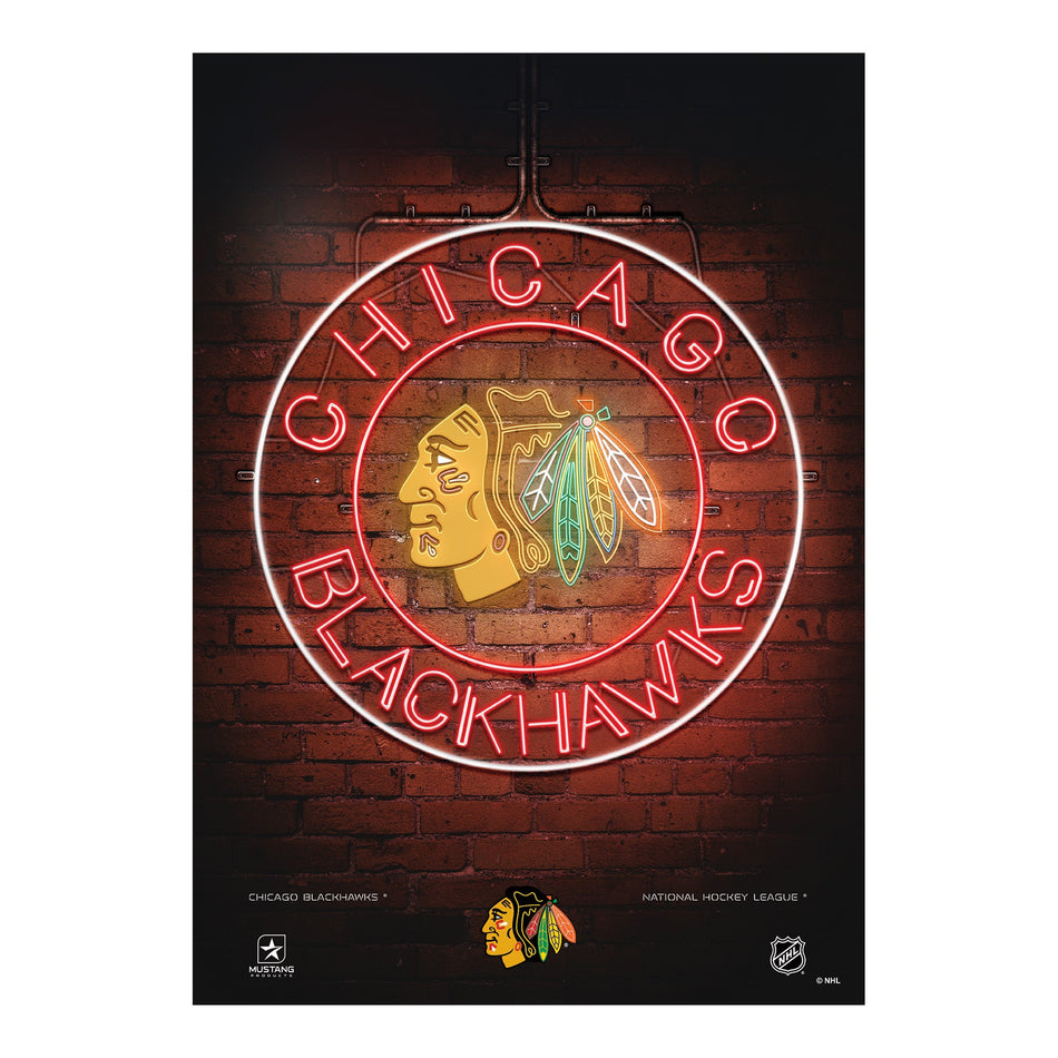 Chicago Blackhawks Neon Sign | Print 12" x 16"