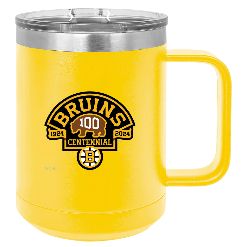Boston Bruins Centennial Yellow 15oz Camel Mug with Handle