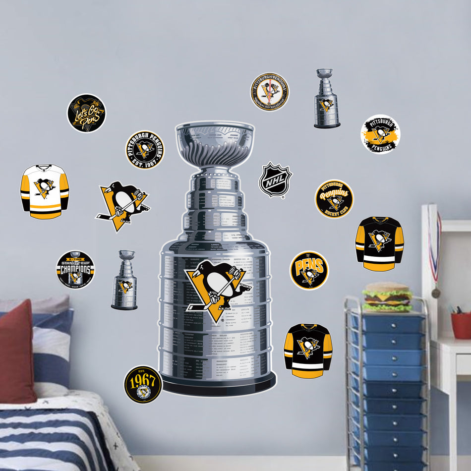 Pittsburgh Penguins Repositionable Wall Decal Set - STANLEY CUP