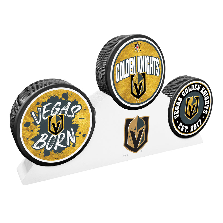 Vegas Golden Knights - 3 Puck Podium Set