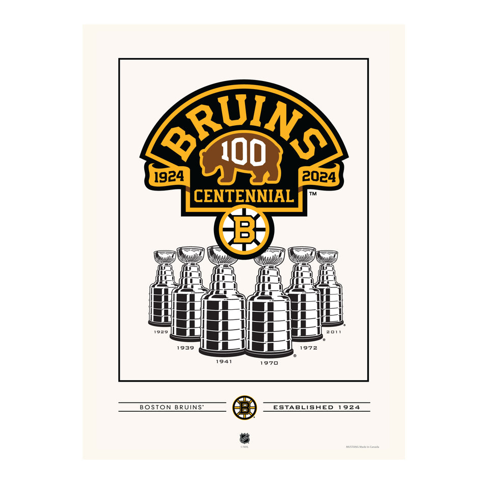 Boston Bruins 100th Anniversary Print - 12" x 16"