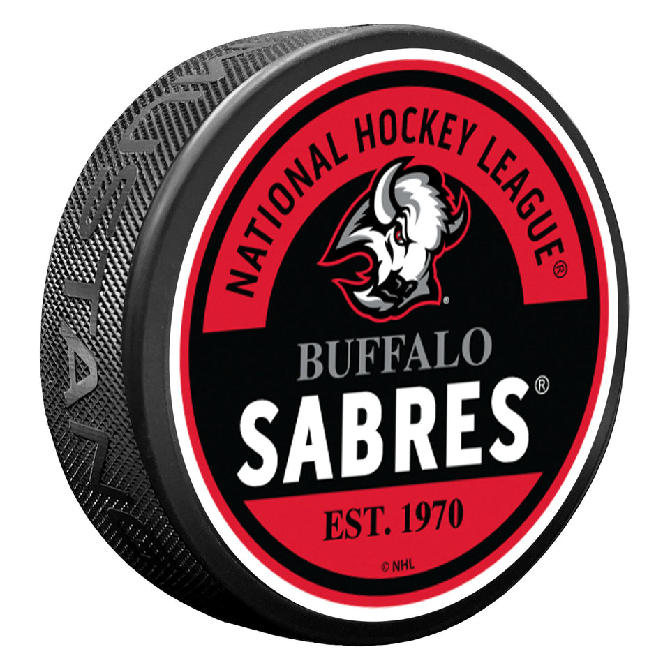 Buffalo Sabres Goathead Block Textured Puck