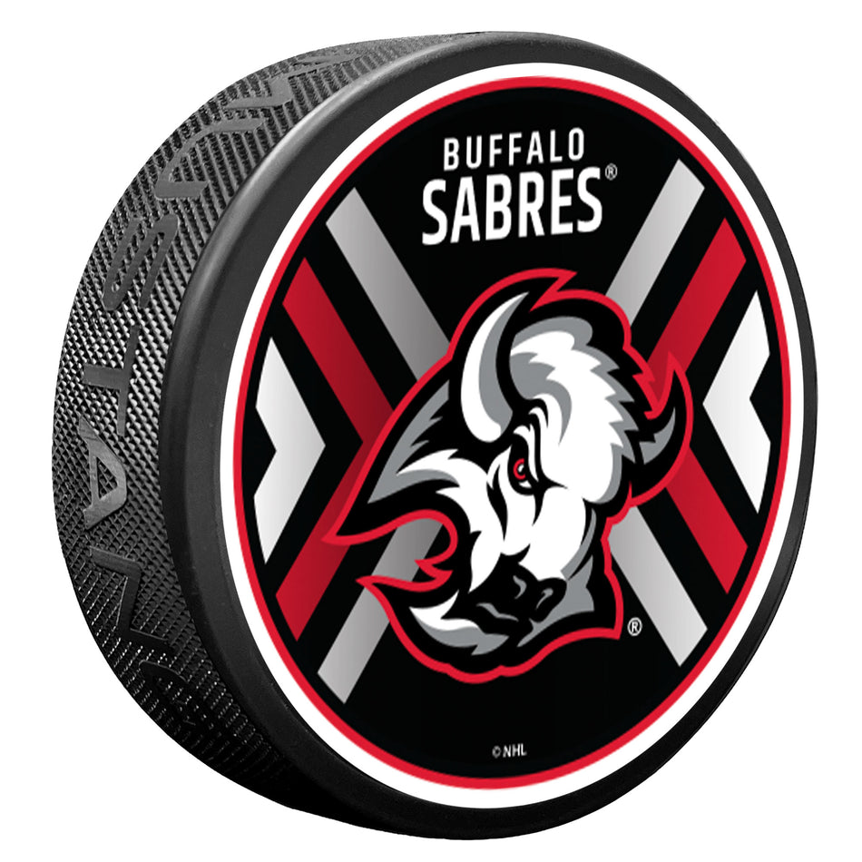 Buffalo Sabres Goathead Puck - Double Chevron