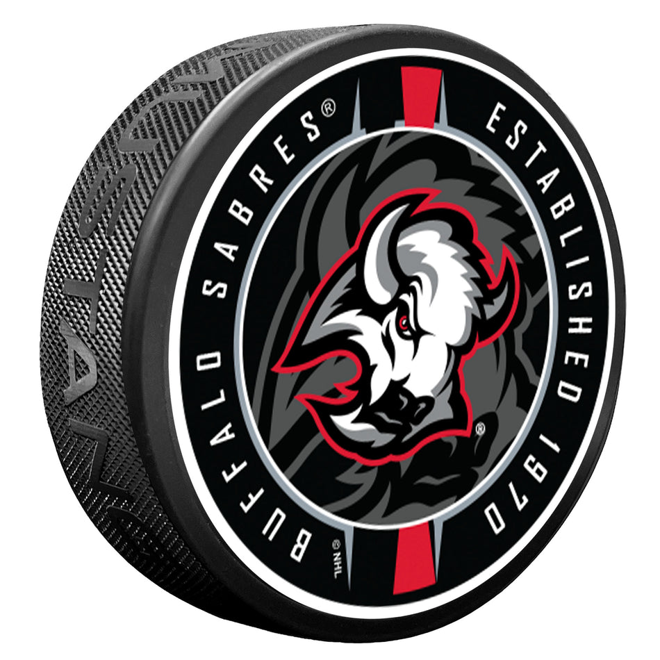 Buffalo Sabres Goathead Puck - Ribbon