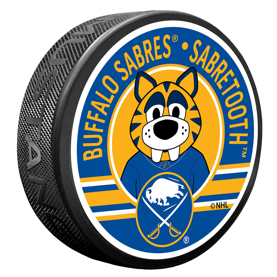 Buffalo Sabres Sabretooth Mascot Textured Puck
