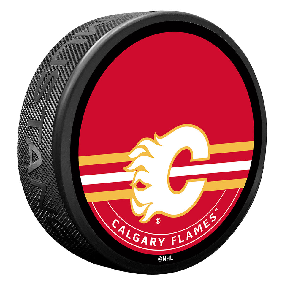 Calgary Flames Autograph Puck with Texture