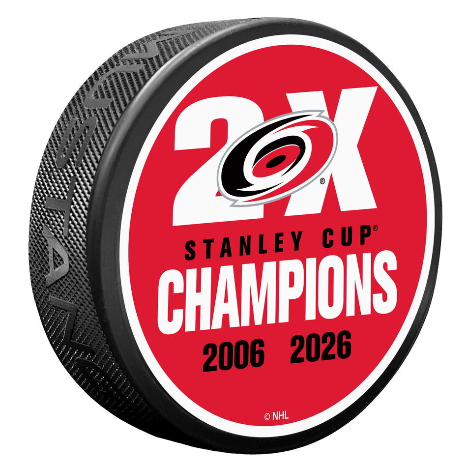 Carolina Hurricanes Puck -  2X CHAMP