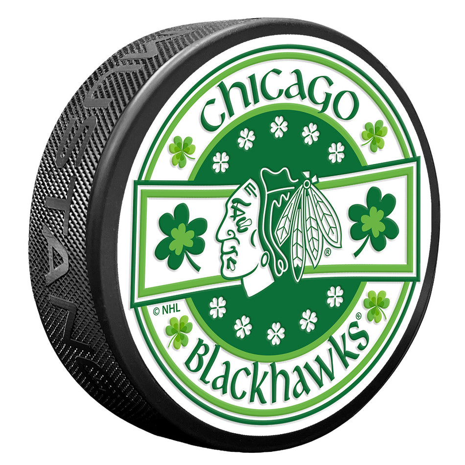 Chicago Blackhawks Lucky St. Patrick's Day Puck