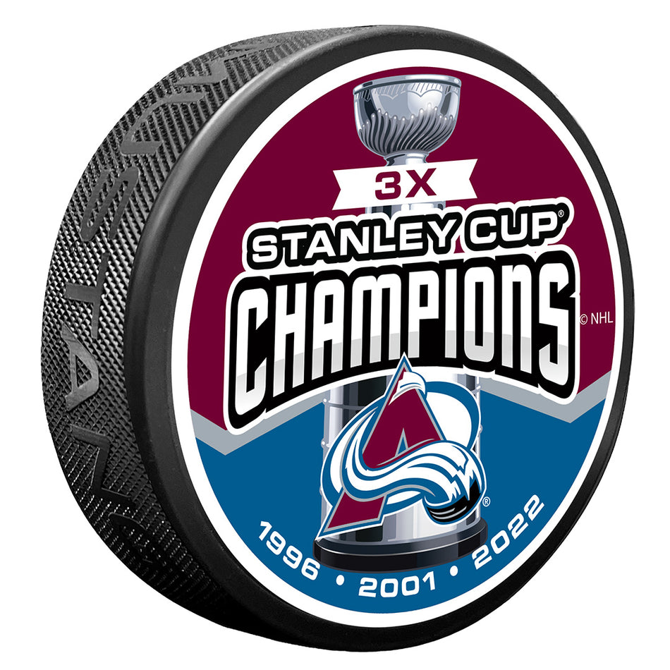 Colorado Avalanche Puck -  3 TIME CHAMPS