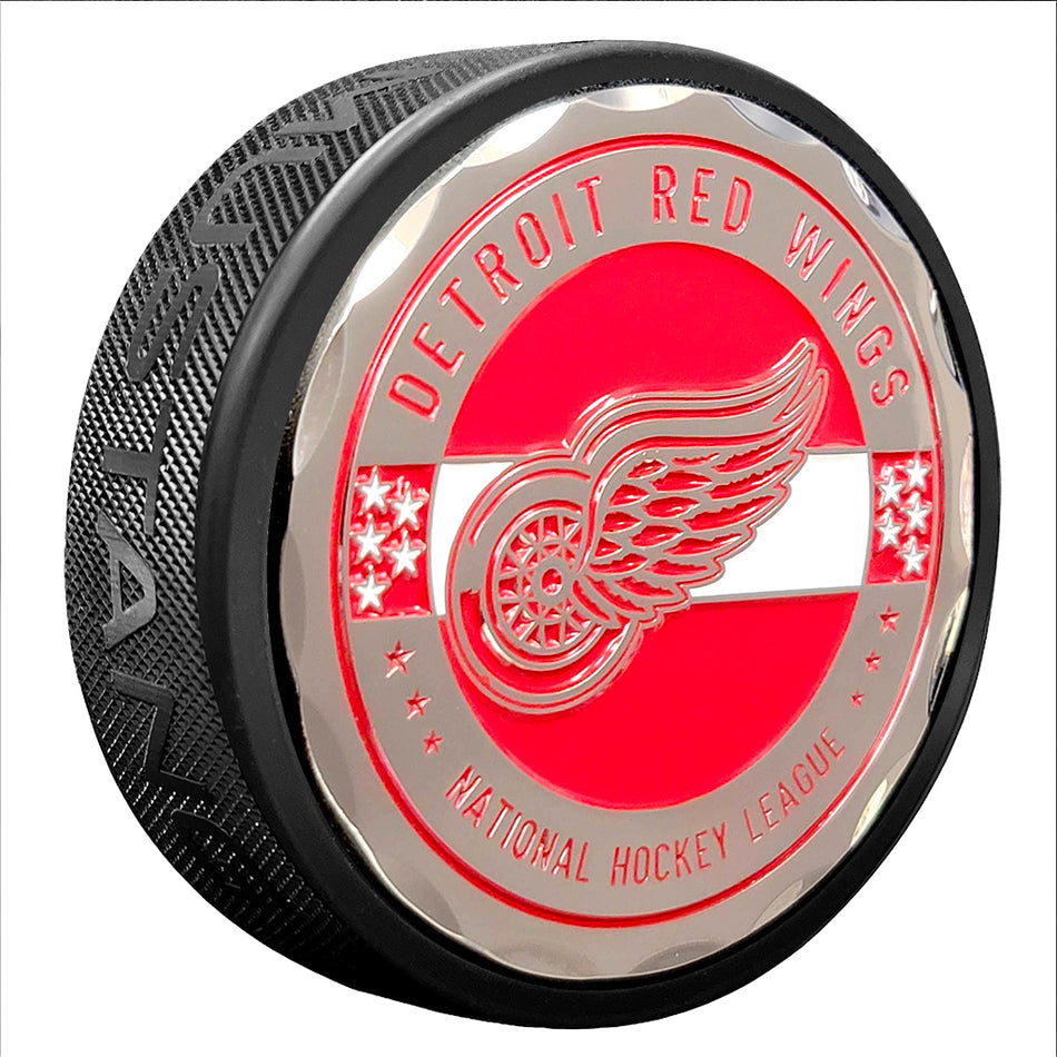 Detroit Red Wings Puck | Stars & Stripes Medallion