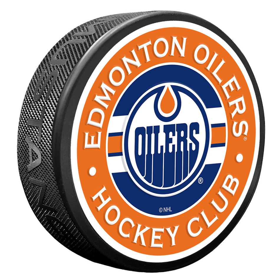 Edmonton Oilers Puck - Stripe Design