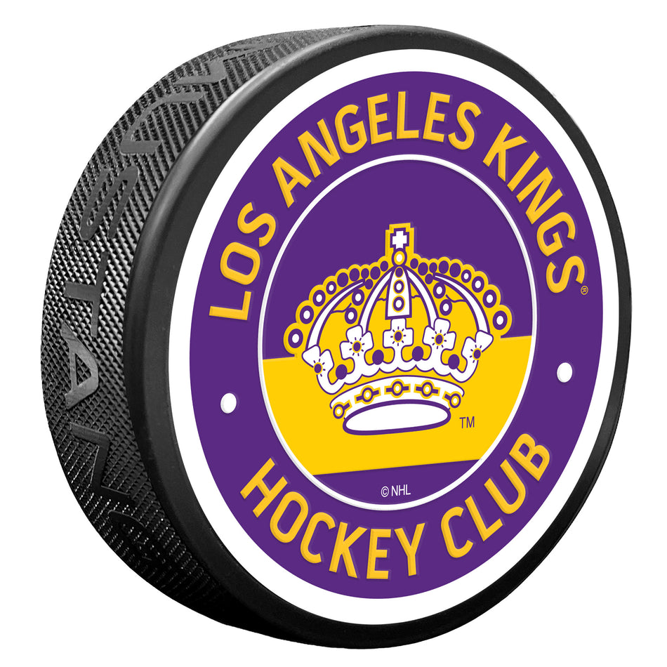 Los Angeles Kings Crown Vintage Striped Textured Puck