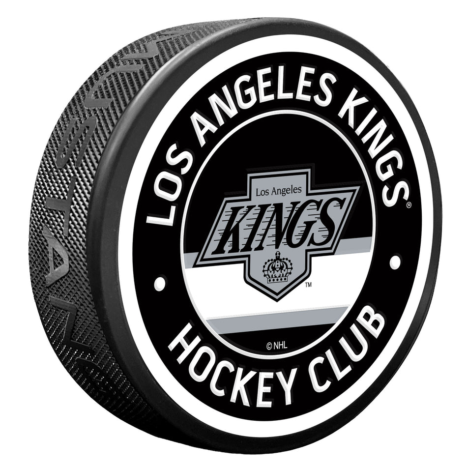 Los Angeles Kings Black Vintage Striped Textured Puck