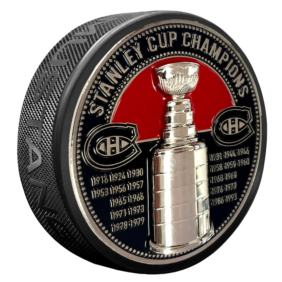Montreal Canadiens Puck - Ultra 3D Stanley Cup Medallion