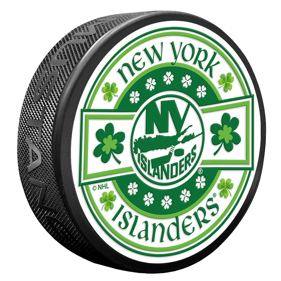 New York Islanders Lucky St. Patrick's Day Puck