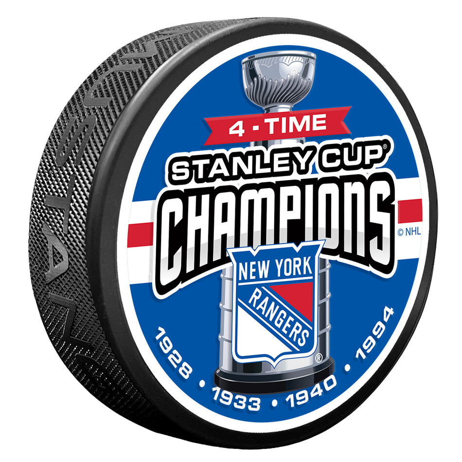 New York Rangers Puck -  4 TIME CHAMPS