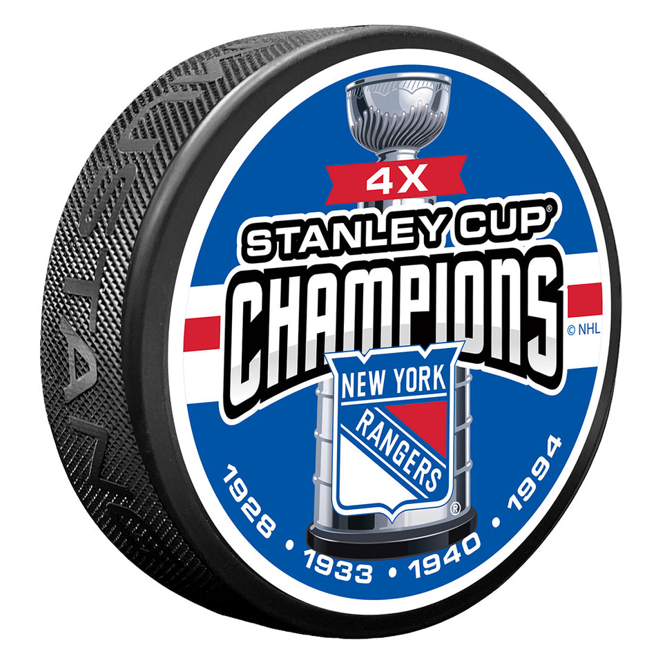 New York Rangers Puck -  4 TIME CHAMPS