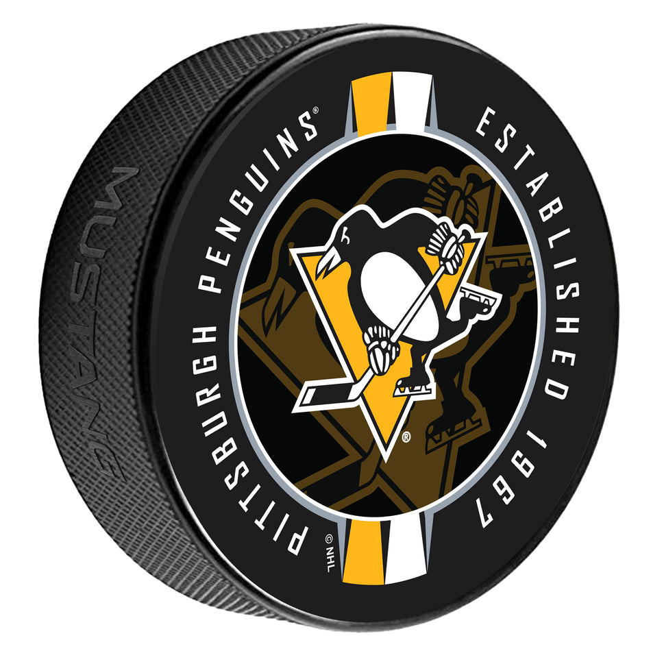 Pittsburgh Penguins Puck | Ribbon Printed