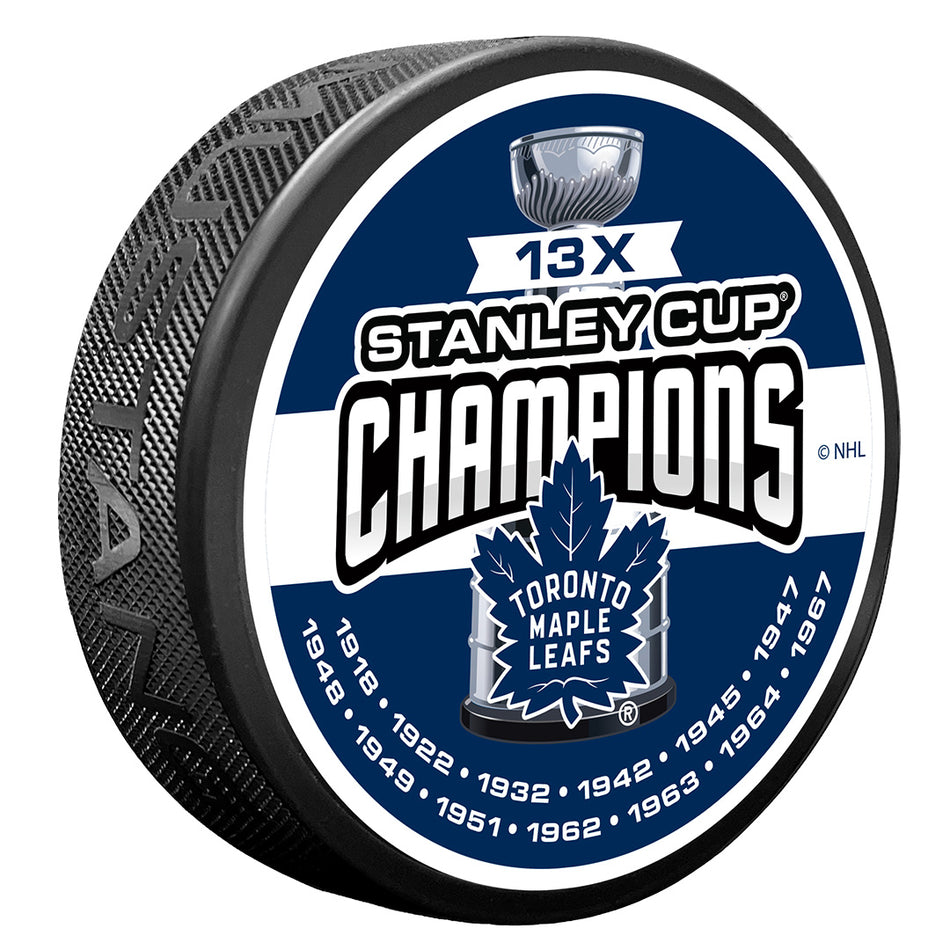 Toronto Maple Leafs Puck -  13 TIME CHAMPS