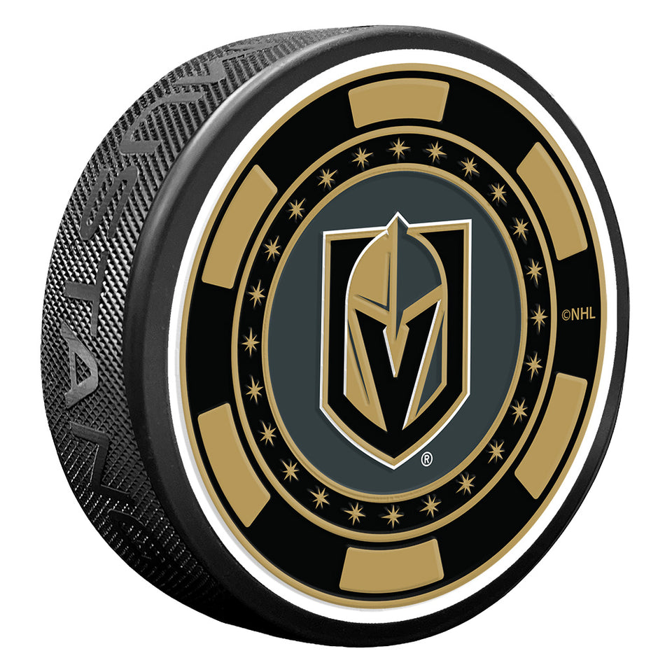 Vegas Golden Knights Black Poker Chip Textured Puck