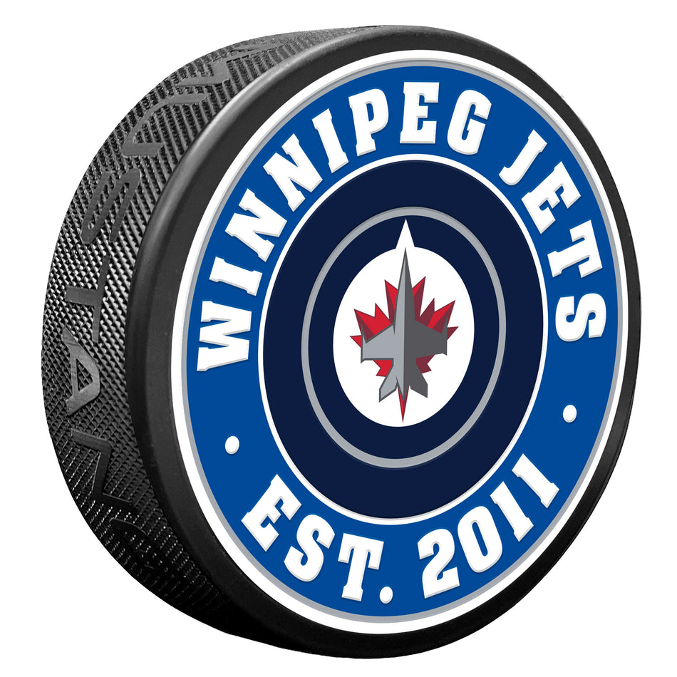 Winnipeg Jets Team Established Textured Puck