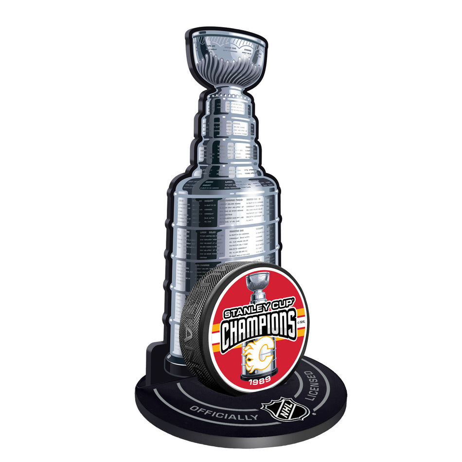 Calgary Flames Stanley Cup Champions Puck Stand