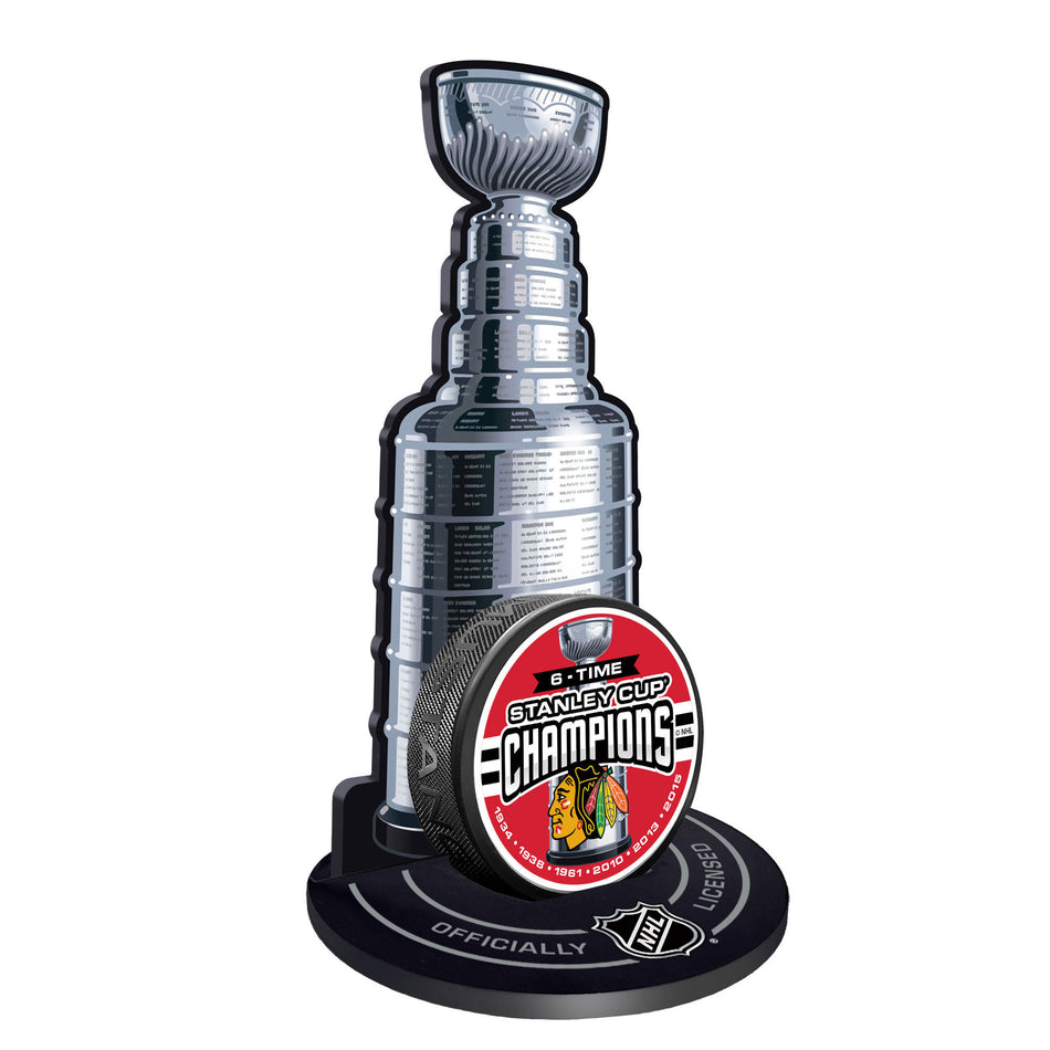 Chicago Blackhawks Stanley Cup Champions Puck Stand