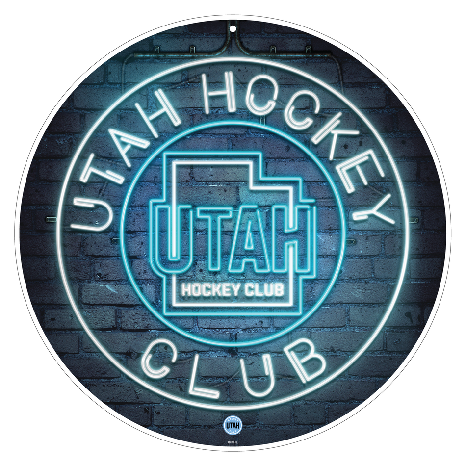 Utah Hockey Club Sign | 22" Round Neon Design