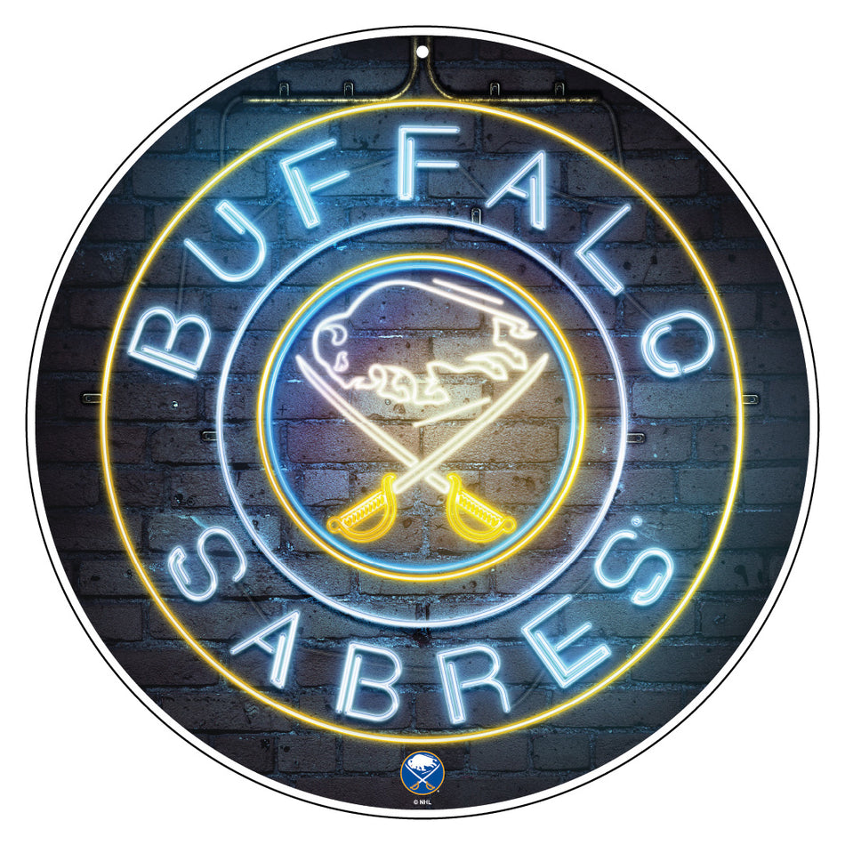 Buffalo Sabres Sign | 22" Round Neon Design