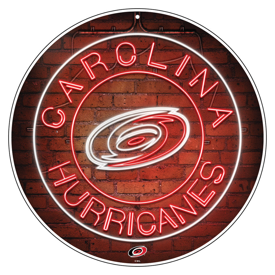 Carolina Hurricanes Sign | 22" Round Neon Design