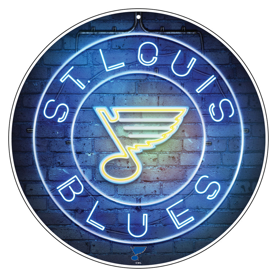 St. Louis Blues Sign | 22" Round Neon Design