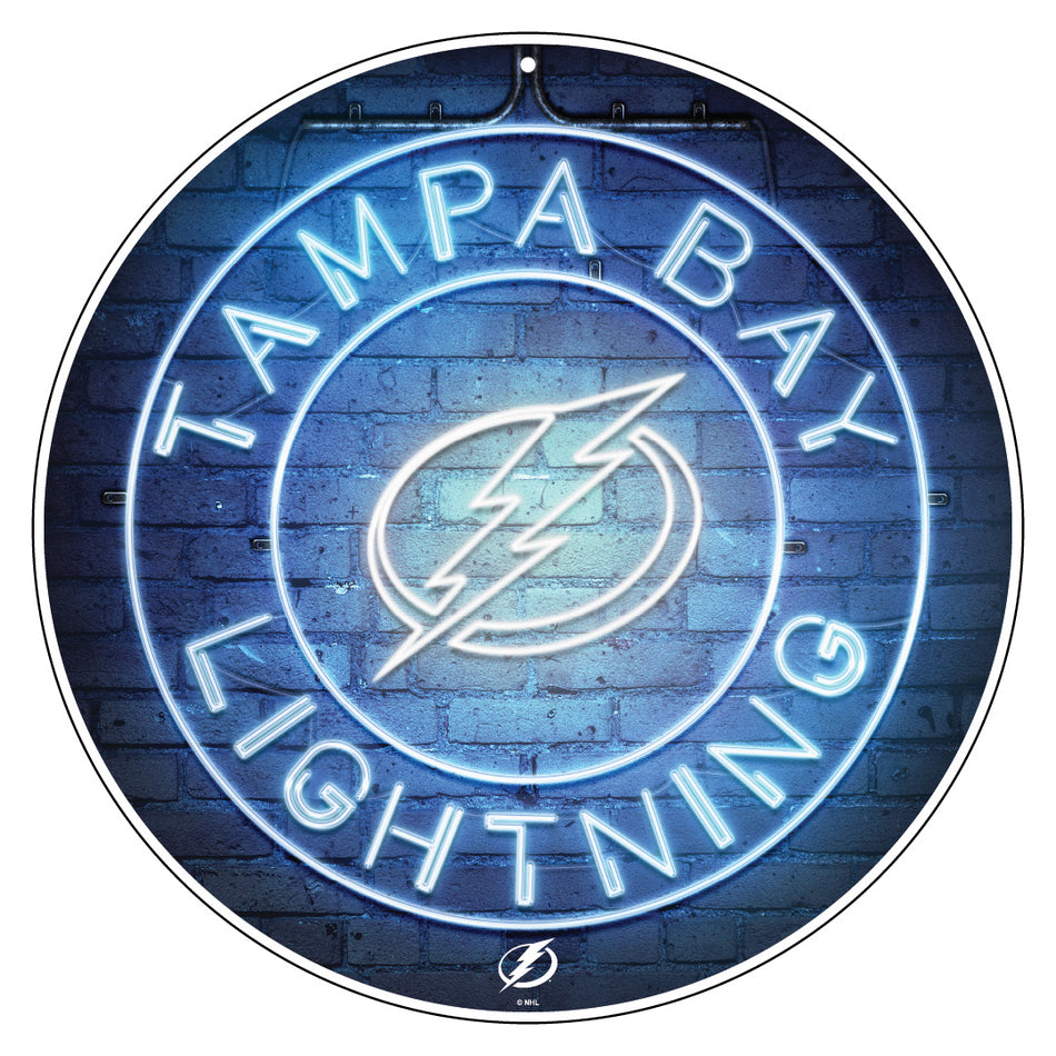 Tampa Bay Lightning Sign | 22" Round Neon Design