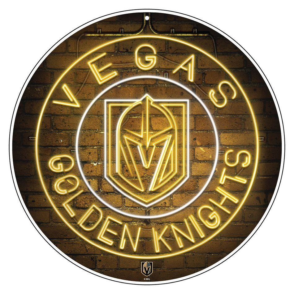 Vegas Golden Knights Sign | 22" Round Neon Design