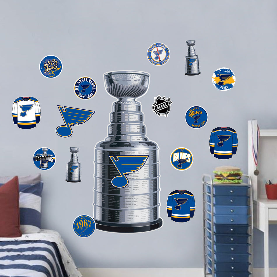 St. Louis Blues Repositionable Wall Decal Set - STANLEY CUP