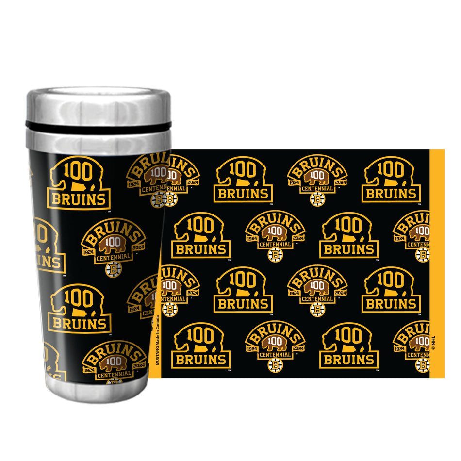 Boston Bruins 100th Anniversary Travel Mug - 16 oz. Full Wrap