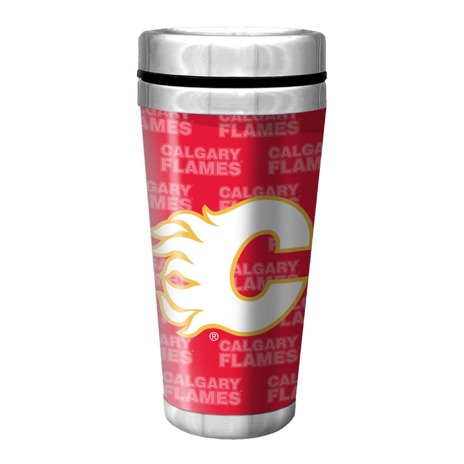 Calgary Flames Travel Mug - 16 oz Full Wrap Wallpaper