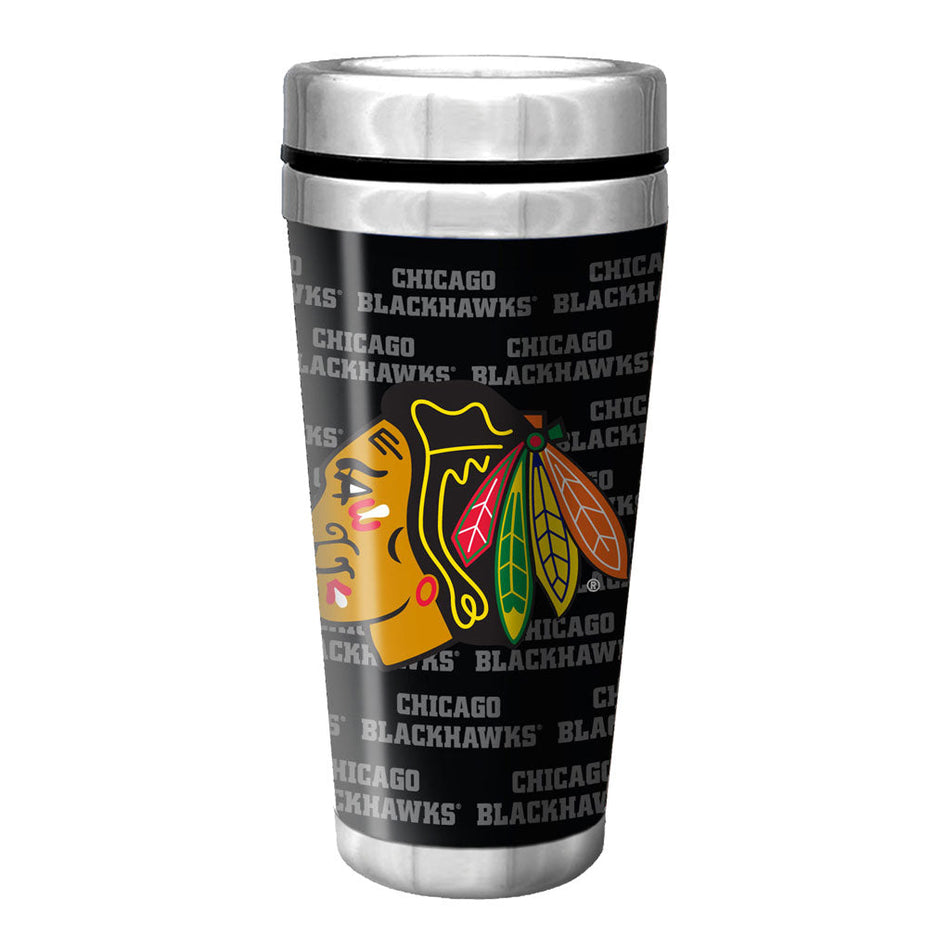 Chicago Blackhawks Travel Mug - 16 oz Full Wrap Wallpaper